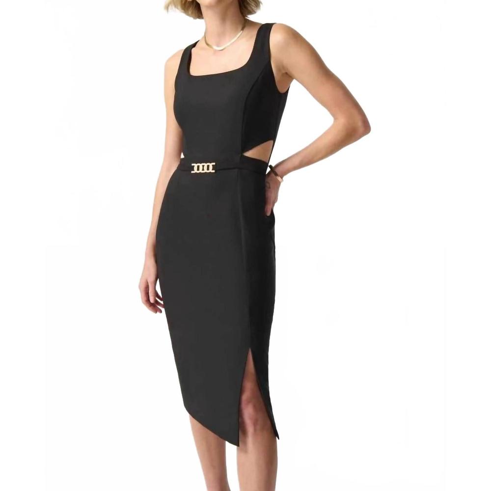 NEW JOSEPH RIBKOFF lux twill sheath dress in black